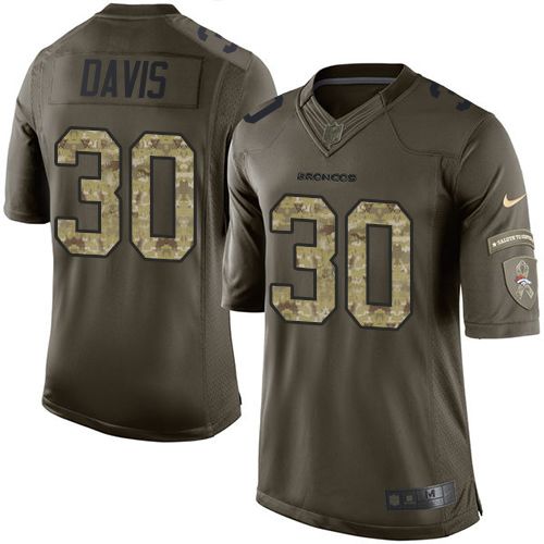 Nike Broncos #30 Terrell Davis Green Men's Stitched NFL Limited Salute To Service Jersey